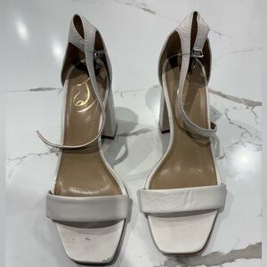 Lulu's Chic Cream Ankle Strap Heels